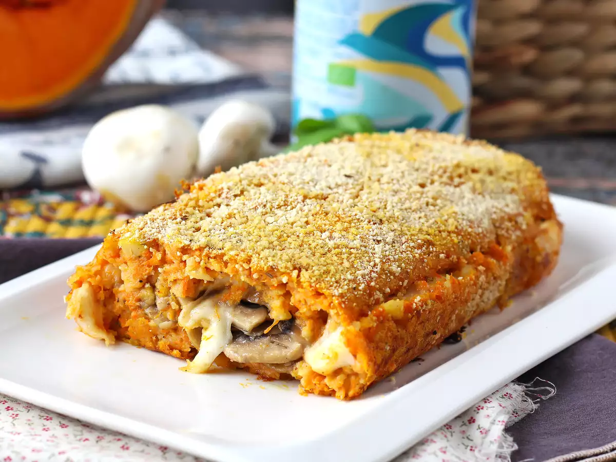 Tekvicová sekaná so šampiňónmi a syrom scamorza: chutný a jednoduchý pečený recept - foto 4