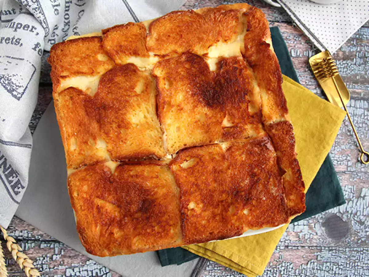 Tvarohový koláč a tvarohové tyčinky s francúzskym toastom (French toast cheesecake bars) - foto 6