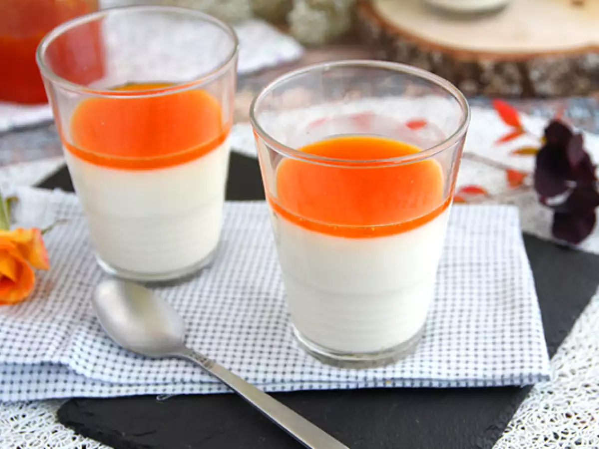Vanilková panna cotta s marhuľovým coulis