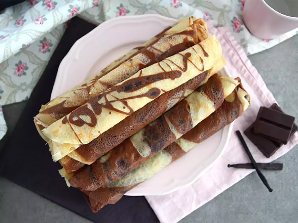 Vanilkové a čokoládové mramorované palacinky - foto 3
