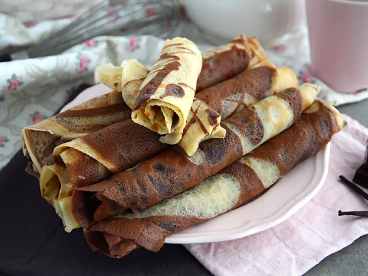 Vanilkové a čokoládové mramorované palacinky - foto 4