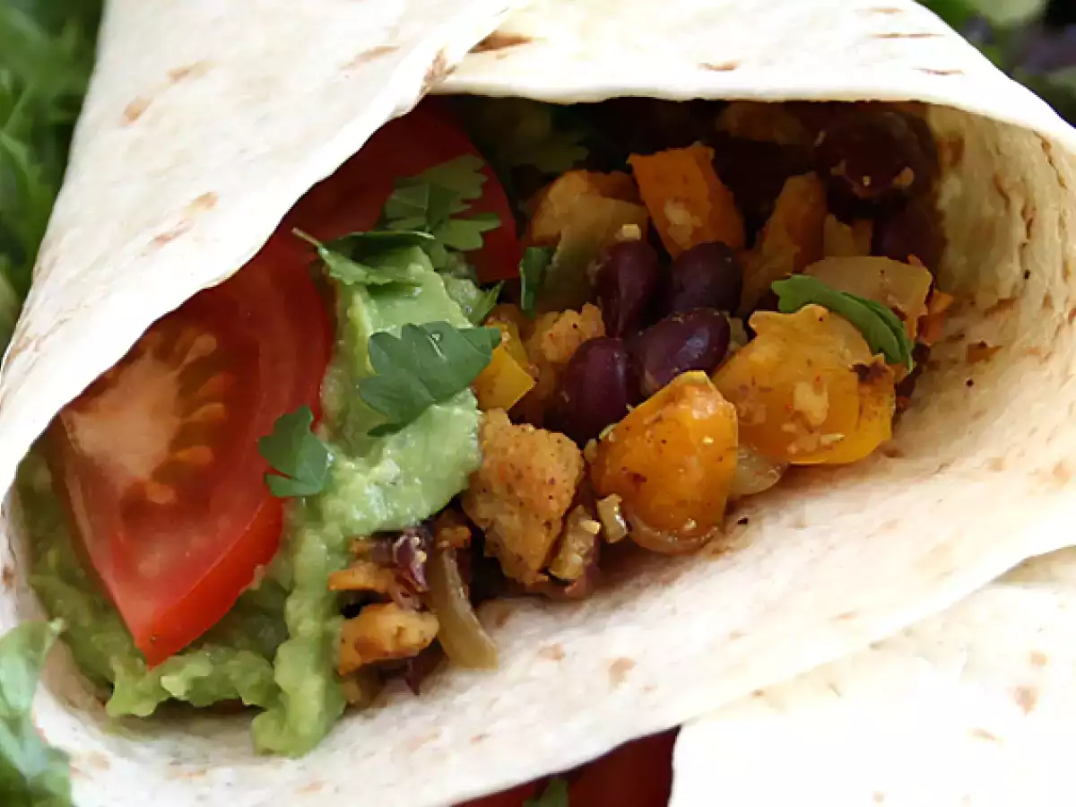 Vegetariánske fajitas s textúrovaným sójovým proteínom - foto 2