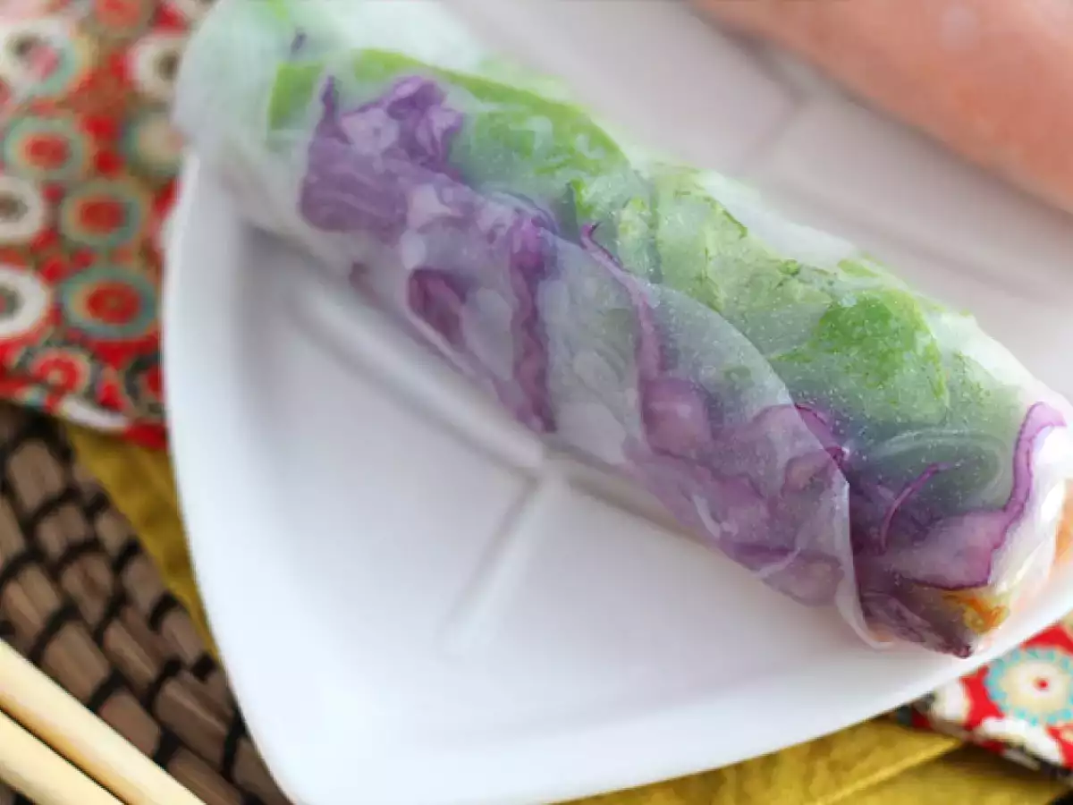 Vegetariánske jarné závitky - červená kapusta a sladké zemiaky - foto 4