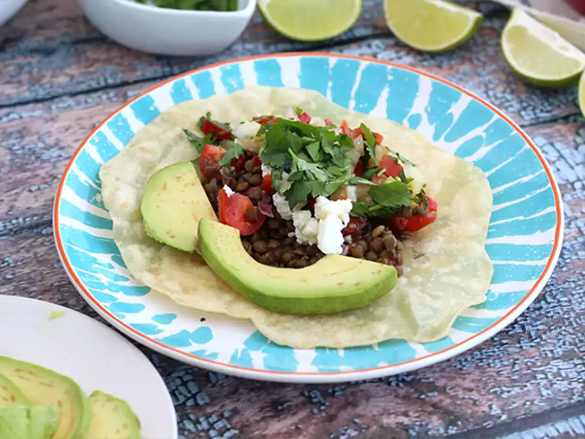 Vegetariánske tacos so šošovicou - foto 2