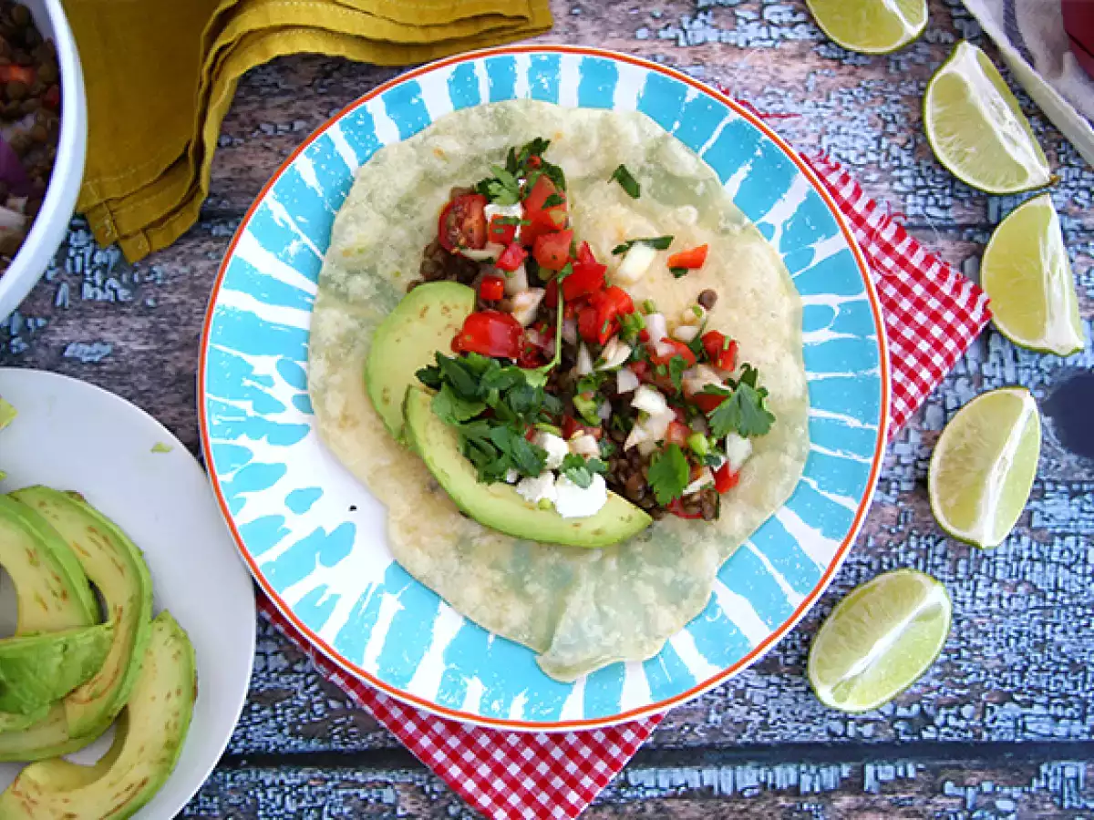 Vegetariánske tacos so šošovicou - foto 3