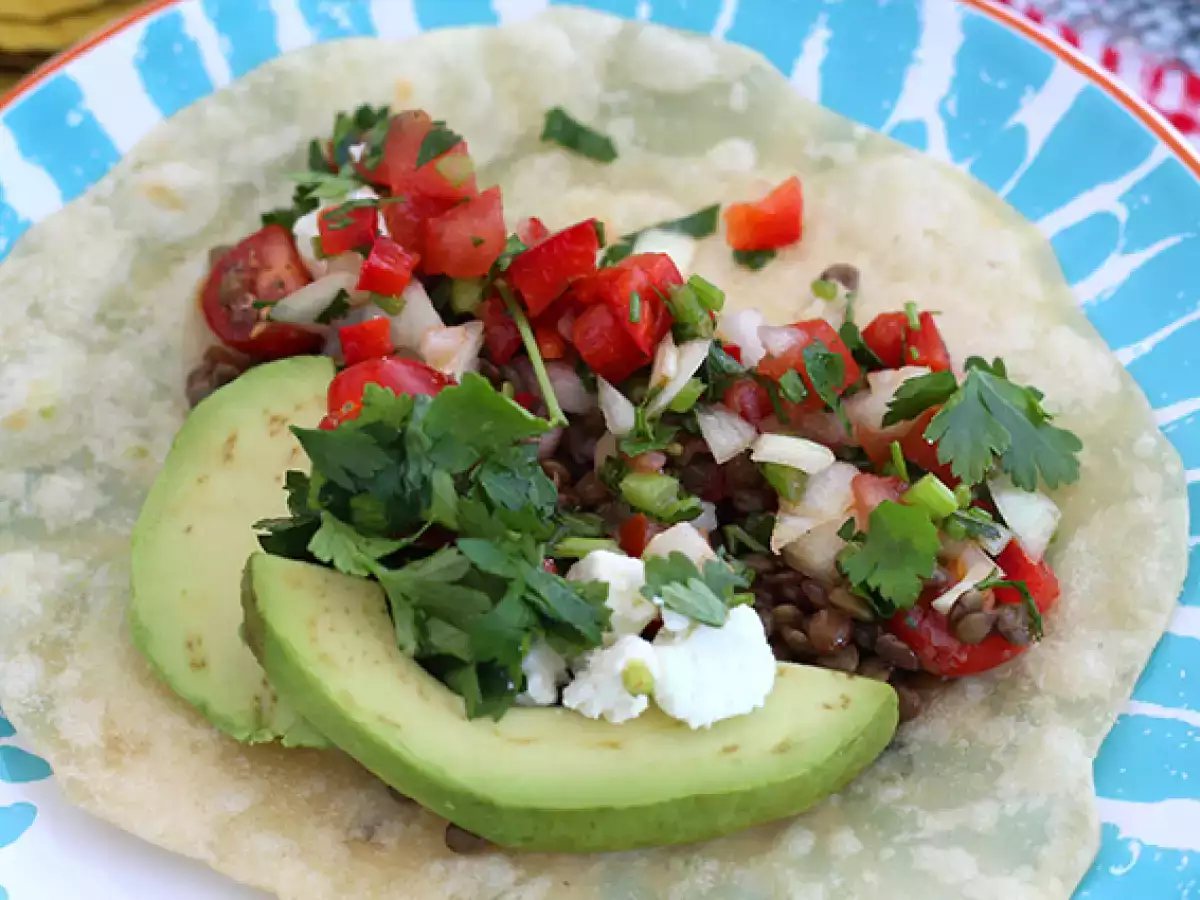 Vegetariánske tacos so šošovicou - foto 4