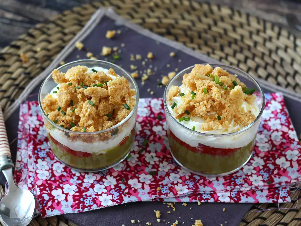 Vegetariánske verrines: hrachový krém, parmezánová omrvinka a mascarpone krém - foto 9