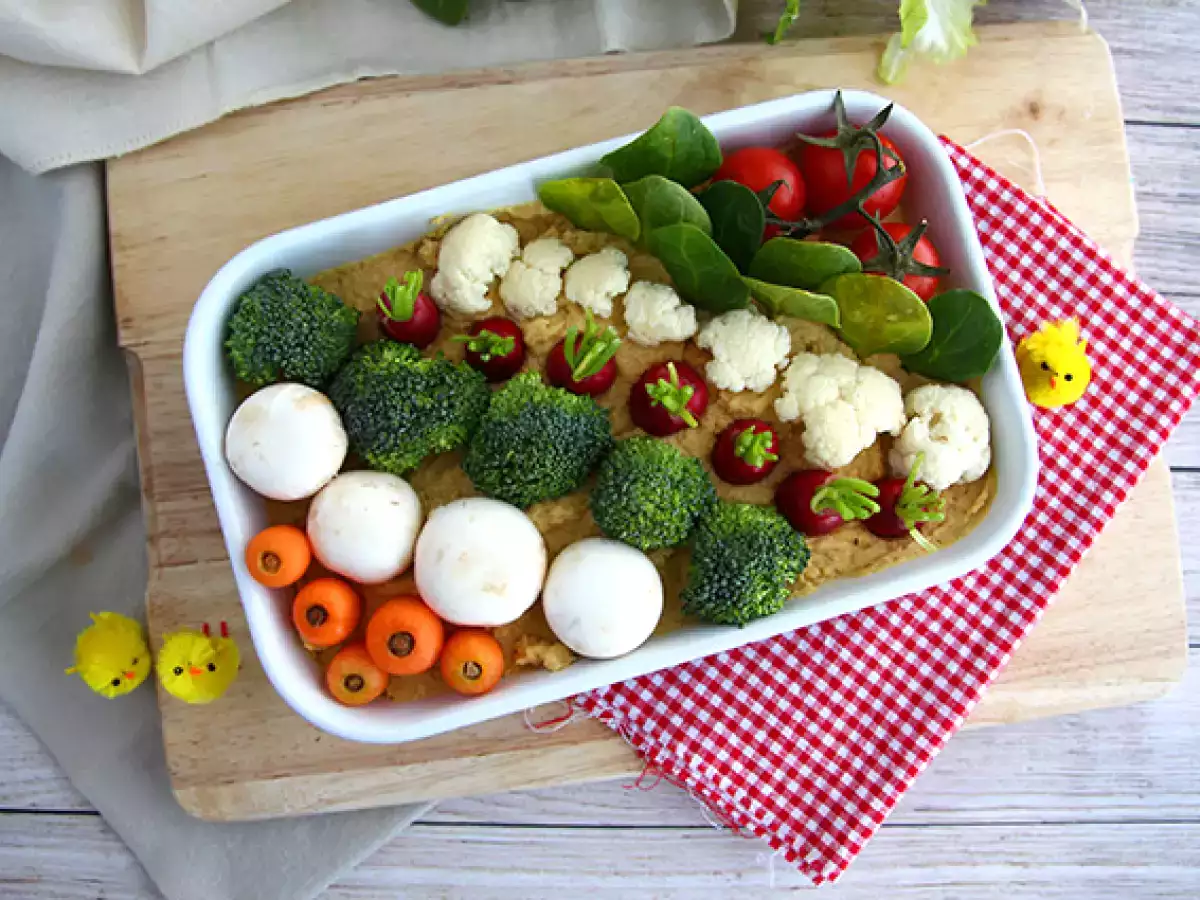 Zeleninová záhrada na aperitívy (hummus a baby zelenina) - foto 5